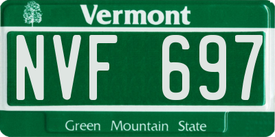 VT license plate NVF697