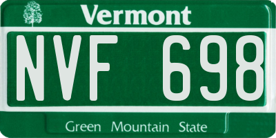 VT license plate NVF698