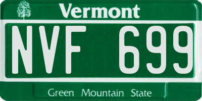 VT license plate NVF699