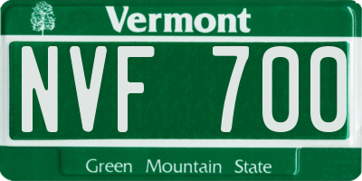 VT license plate NVF700