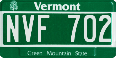 VT license plate NVF702
