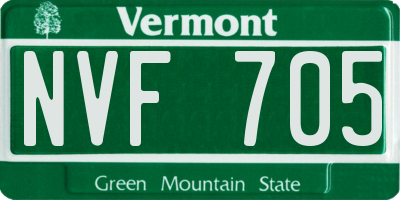 VT license plate NVF705