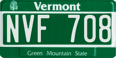 VT license plate NVF708