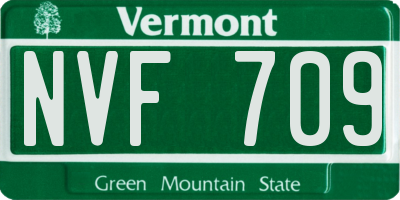 VT license plate NVF709