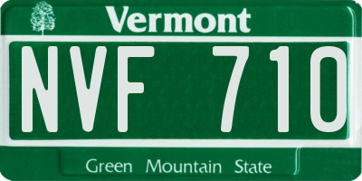 VT license plate NVF710