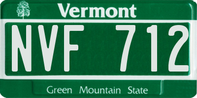 VT license plate NVF712