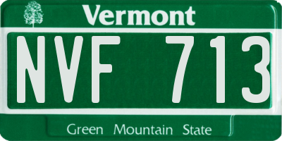 VT license plate NVF713