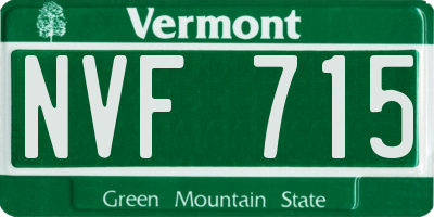VT license plate NVF715