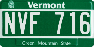 VT license plate NVF716