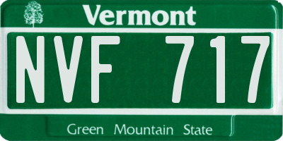 VT license plate NVF717