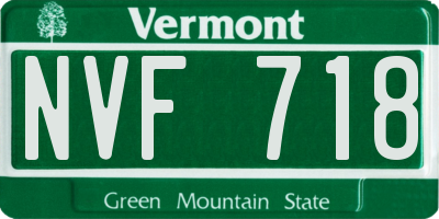 VT license plate NVF718