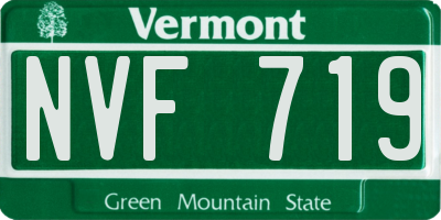 VT license plate NVF719