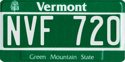 VT license plate NVF720