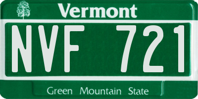 VT license plate NVF721