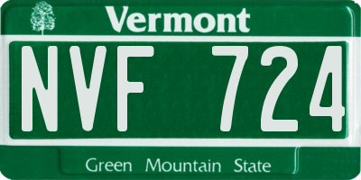 VT license plate NVF724