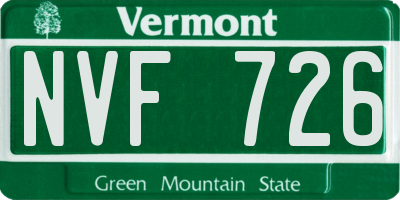 VT license plate NVF726
