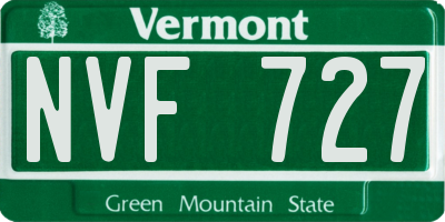 VT license plate NVF727