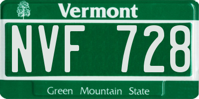 VT license plate NVF728