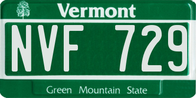 VT license plate NVF729
