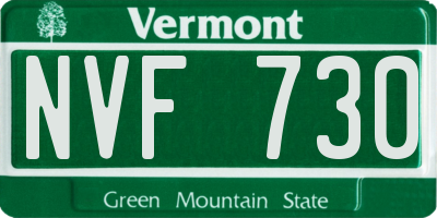 VT license plate NVF730