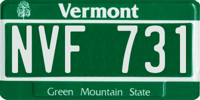 VT license plate NVF731
