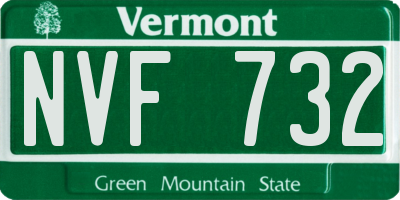VT license plate NVF732