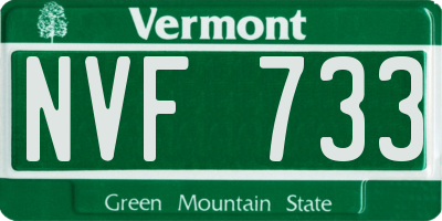 VT license plate NVF733
