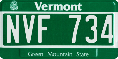 VT license plate NVF734