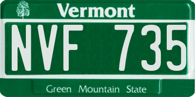 VT license plate NVF735