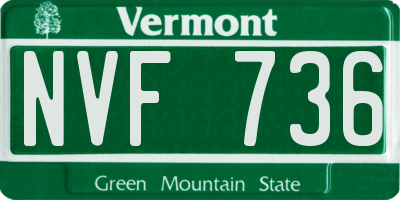 VT license plate NVF736