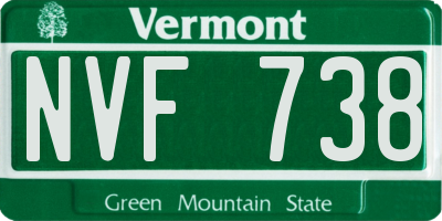 VT license plate NVF738
