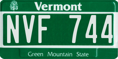 VT license plate NVF744