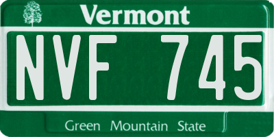 VT license plate NVF745