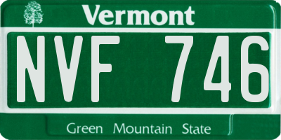 VT license plate NVF746