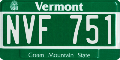 VT license plate NVF751