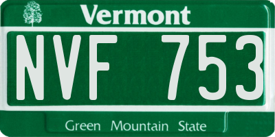VT license plate NVF753