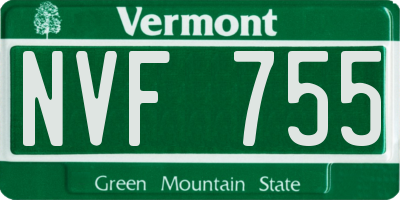VT license plate NVF755