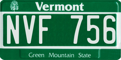 VT license plate NVF756