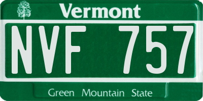 VT license plate NVF757