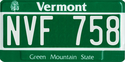 VT license plate NVF758