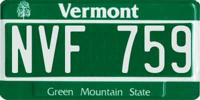 VT license plate NVF759