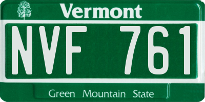 VT license plate NVF761