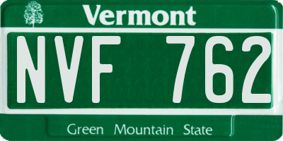 VT license plate NVF762