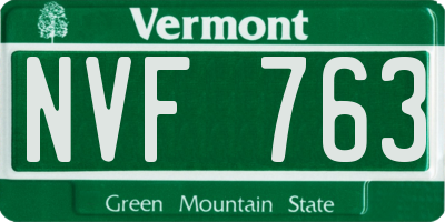 VT license plate NVF763
