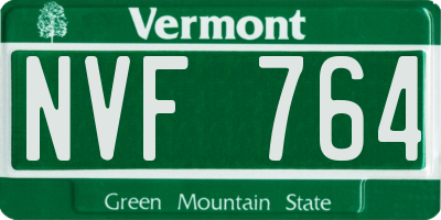 VT license plate NVF764