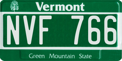 VT license plate NVF766