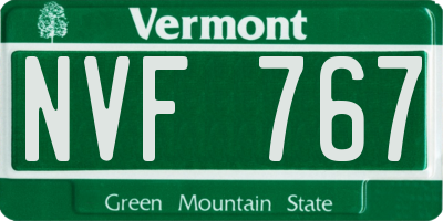 VT license plate NVF767