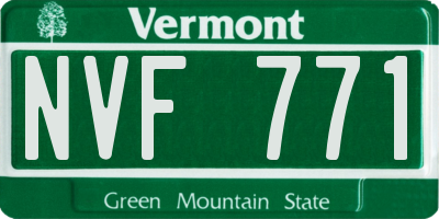 VT license plate NVF771