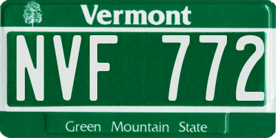 VT license plate NVF772