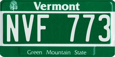 VT license plate NVF773